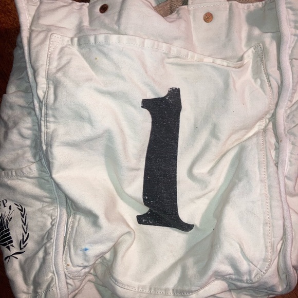 Large FEED White & Burlap Bag Tote ASO Meghan Markle - Picture 3 of 10